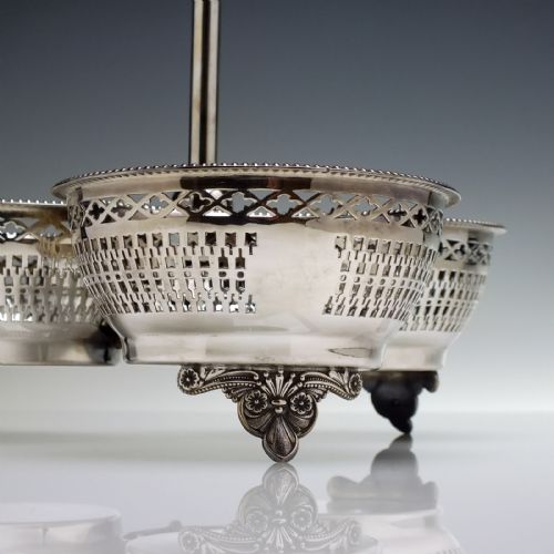 THREE VICTORIAN ENGRAVED DECANTERS IN SOLID SILVER FRAME 1872 - ADDITIONAL PHOTO 10