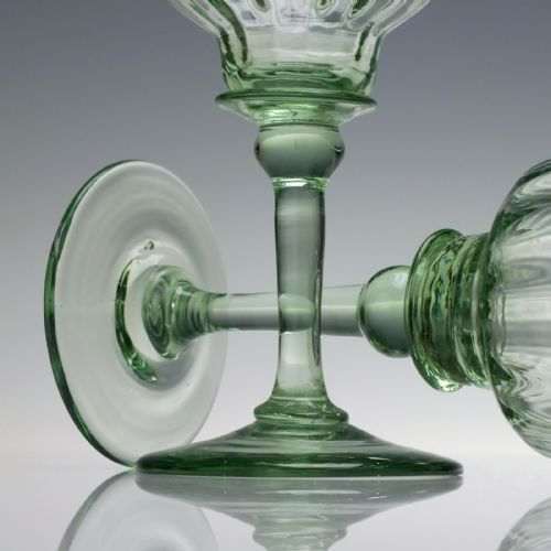 SIX RARE ANTIQUE RICHARDSON APPLE GREEN WINE GLASSES C1840 - ADDITIONAL PHOTO 5