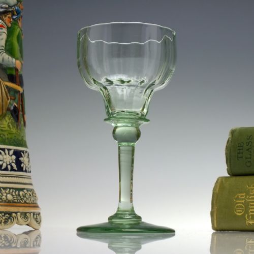 FOUR RARE ANTIQUE RICHARDSON APPLE GREEN WINE GLASSES C1840 - ADDITIONAL PHOTO 7