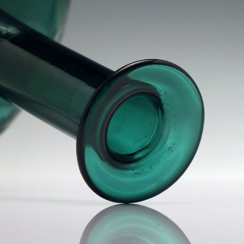 GEORGIAN ENGRAVED BRISTOL GREEN GLASS MELL DECANTER C1830 - ADDITIONAL PHOTO 3