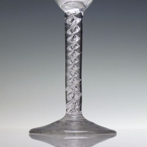 RARE 18TH CENTURY ENGRAVED MERCURY TWIST WINE GLASS C1750 - ADDITIONAL PHOTO 2