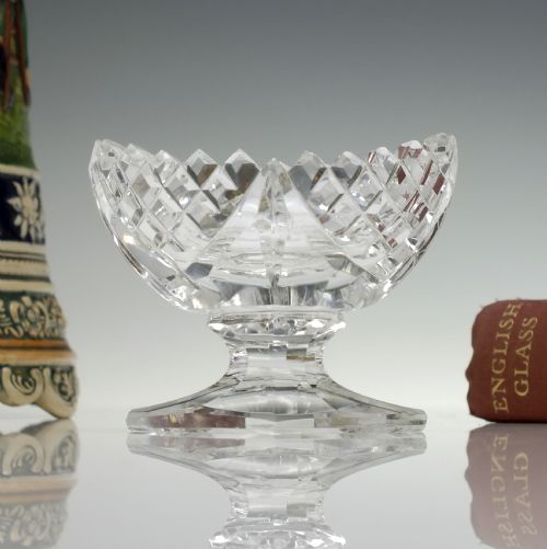 SET OF FOUR VICTORIAN CUT GLASS TABLE SALTS C1880 - ADDITIONAL PHOTO 5