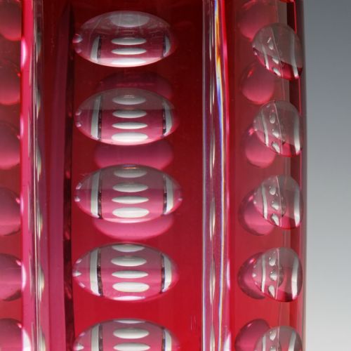 VICTORIAN ENGLISH CRANBERRY GLASS DECANTER C1840 - ADDITIONAL PHOTO 3