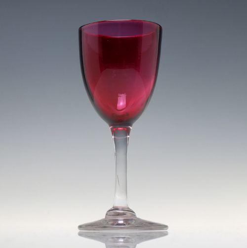 SET OF SIX 19TH CENTURY CRANBERRY WINE GLASSES C1880 - ADDITIONAL PHOTO 3