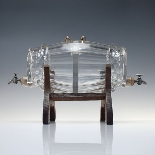 LARGE ANTIQUE VICTORIAN DOUBLE COMPARTMENT GLASS SPIRIT BARRELL C1880 - ADDITIONAL PHOTO 1