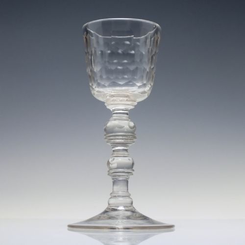 18TH CENTURY FACET CUT BOHEMIAN GOBLET C1730 - ADDITIONAL PHOTO 1
