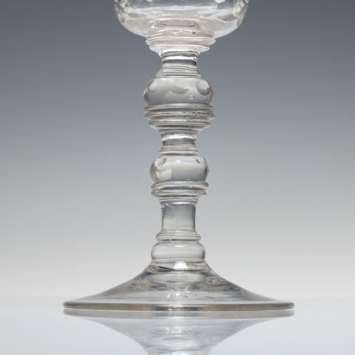18TH CENTURY FACET CUT BOHEMIAN GOBLET C1730 - ADDITIONAL PHOTO 5