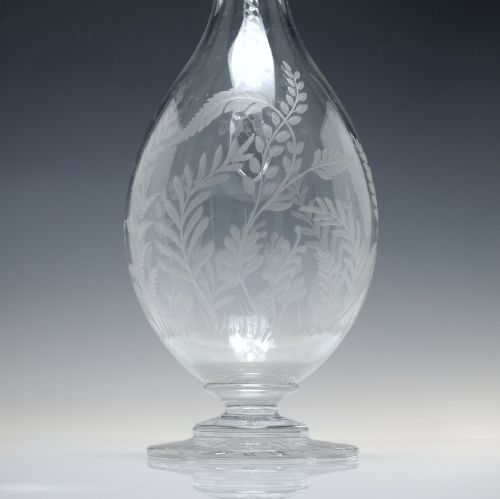 ANTIQUE 19TH CENTURY ENGRAVED GLASS CLARET JUG C1870 BY THOMAS WEBB - ADDITIONAL PHOTO 6