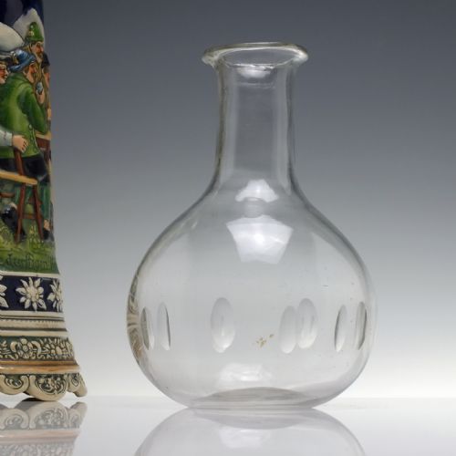 victorian glass triple ring wine carafe c1860 - CATEGORY: ANTIQUE GLASS - DATED VICTORIAN