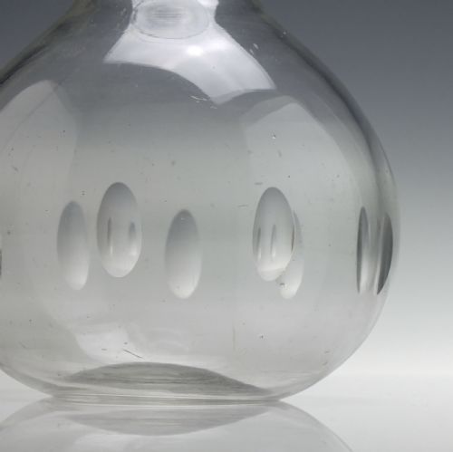 VICTORIAN GLASS TRIPLE RING WINE CARAFE C1860 - ADDITIONAL PHOTO 2