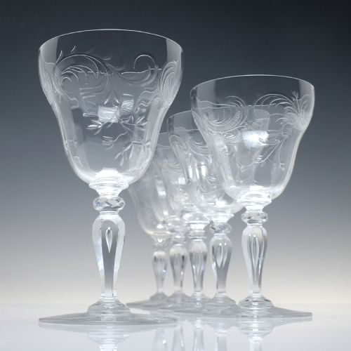 a rare set of six 19th century stevens williams glass goblets c1890 - CATEGORY: ANTIQUE GLASS - DATED VICTORIAN