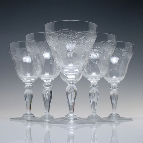 A RARE SET OF SIX 19TH CENTURY STEVENS WILLIAMS GLASS GOBLETS C1890 - ADDITIONAL PHOTO 8
