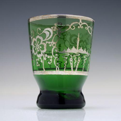 ANTIQUE MURANO SILVERED GREEN GLASS DECANTER SIX MATCHING GLASSES C1920 - ADDITIONAL PHOTO 10