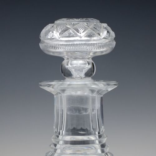 PAIR OF LARGE GEORGIAN BROADBASED TAPER CUT GLASS DECANTER C1815 - ADDITIONAL PHOTO 2