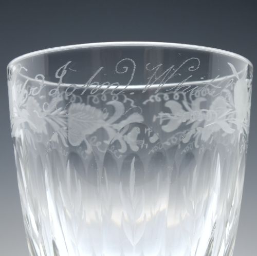19TH CENTURY ENGRAVED GLASS RUMMER C1850 - ADDITIONAL PHOTO 2