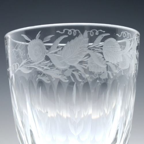 19TH CENTURY ENGRAVED GLASS RUMMER C1850 - ADDITIONAL PHOTO 3