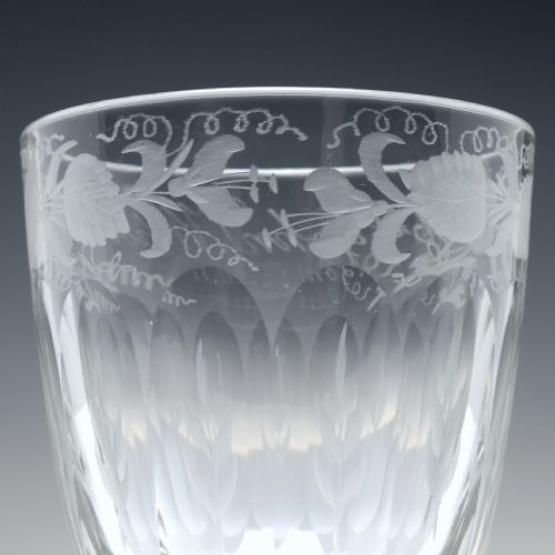 19TH CENTURY ENGRAVED GLASS RUMMER C1850 - ADDITIONAL PHOTO 4