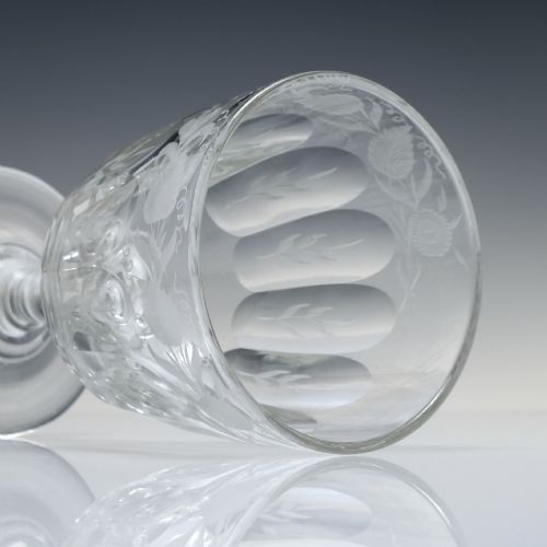 19TH CENTURY ENGRAVED GLASS RUMMER C1850 - ADDITIONAL PHOTO 6