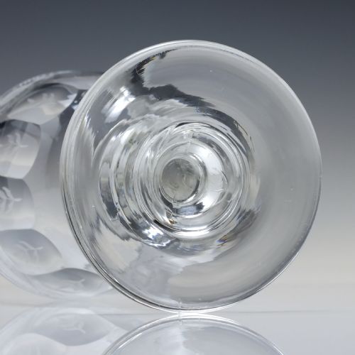 19TH CENTURY ENGRAVED GLASS RUMMER C1850 - ADDITIONAL PHOTO 7
