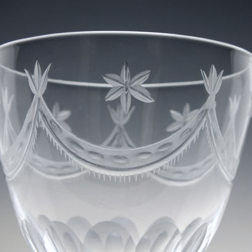 ENGRAVED 19TH CENTURY GLASS RUMMER WITH LEMON SQUEEZER FOOT C1800 - ADDITIONAL PHOTO 2