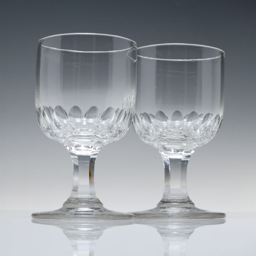 PAIR ANTIQUE VICTORIAN GLASS RUMMERS C1860 - ADDITIONAL PHOTO 1