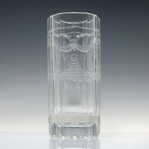 VICTORIAN MASONIC ENGRAVED GLASS TUMBLER C1860 - ADDITIONAL PHOTO 1