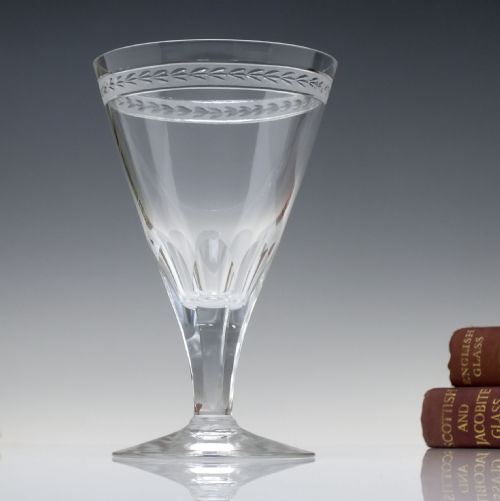 victorian engraved conical bowl glass rummer c1870 - CATEGORY: ANTIQUE GLASS - DATED VICTORIAN