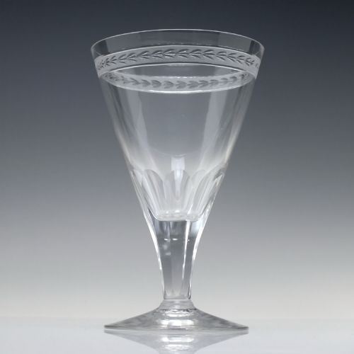 VICTORIAN ENGRAVED CONICAL BOWL GLASS RUMMER C1870 - ADDITIONAL PHOTO 1