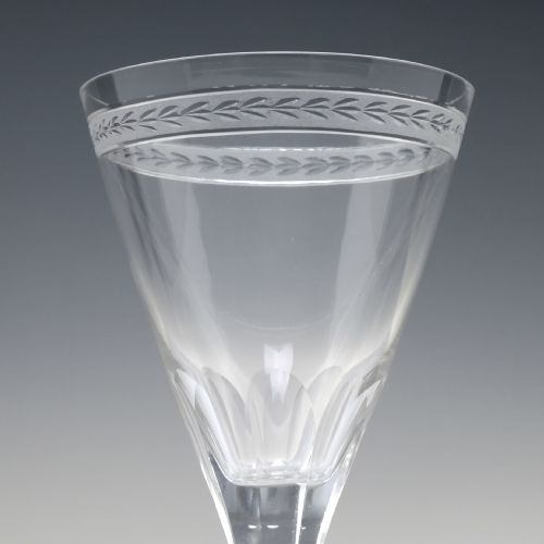 VICTORIAN ENGRAVED CONICAL BOWL GLASS RUMMER C1870 - ADDITIONAL PHOTO 2