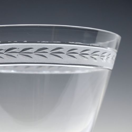 VICTORIAN ENGRAVED CONICAL BOWL GLASS RUMMER C1870 - ADDITIONAL PHOTO 4