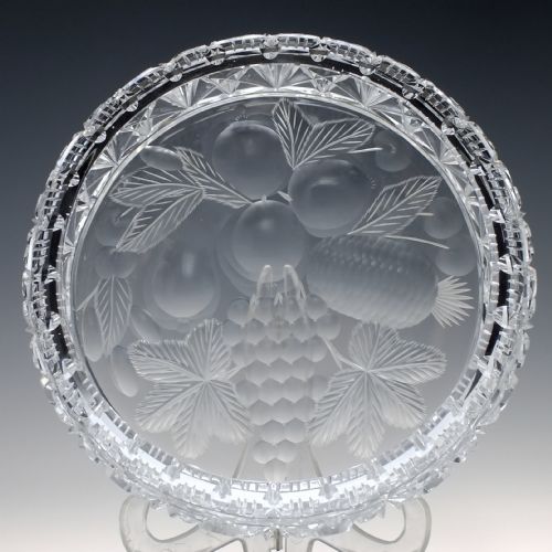 LARGE AMERICAN BRILLIANT CRYSTAL FRUIT BOWL POSSIBLY BY TUTHILL - ADDITIONAL PHOTO 3