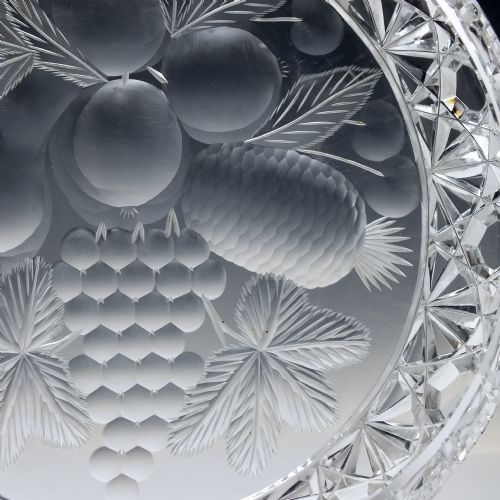 LARGE AMERICAN BRILLIANT CRYSTAL FRUIT BOWL POSSIBLY BY TUTHILL - ADDITIONAL PHOTO 4