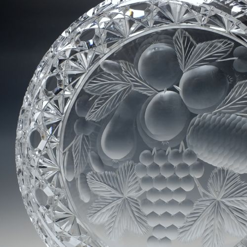 LARGE AMERICAN BRILLIANT CRYSTAL FRUIT BOWL POSSIBLY BY TUTHILL - ADDITIONAL PHOTO 5
