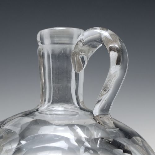 VICTORIAN FACET CUT ENGRAVED WHISKY FLAGON DECANTER C1860 - ADDITIONAL PHOTO 4