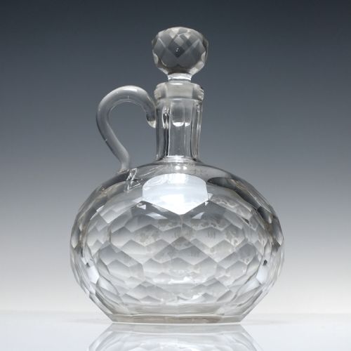 VICTORIAN FACET CUT ENGRAVED WHISKY FLAGON DECANTER C1860 - ADDITIONAL PHOTO 5