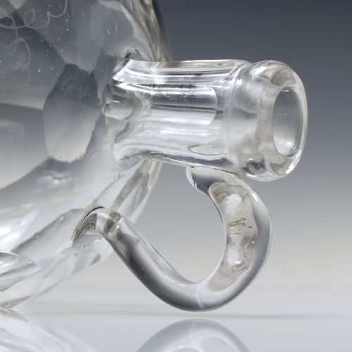 VICTORIAN FACET CUT ENGRAVED WHISKY FLAGON DECANTER C1860 - ADDITIONAL PHOTO 6