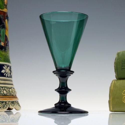 georgian bristol green wine glass c1820 - CATEGORY: ANTIQUE GLASS - DATED GEORGIAN