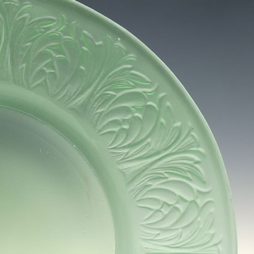 SIX WHEATSHEAF VASELINE GLASS PLATES C1920 - ADDITIONAL PHOTO 3