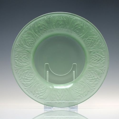 SIX WHEATSHEAF VASELINE GLASS PLATES C1920 - ADDITIONAL PHOTO 5