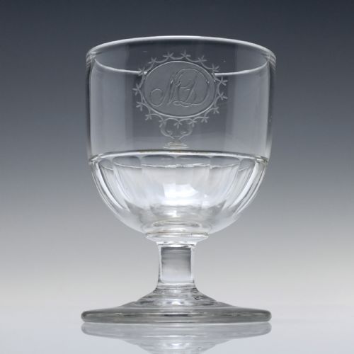 GEORGIAN LYRE HARP ENGRAVED PORT GLASS C1820 - ADDITIONAL PHOTO 1