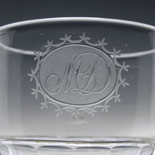 GEORGIAN LYRE HARP ENGRAVED PORT GLASS C1820 - ADDITIONAL PHOTO 3