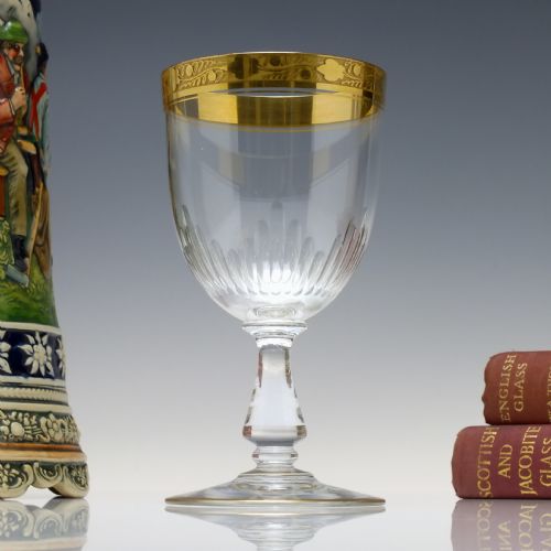 french st louis gilded wine glass c1950 - CATEGORY: ANTIQUE GLASS - DATED 1950