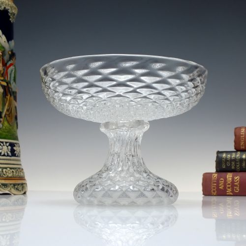 georgian nipt diamond waies 'wet' sweetmeat glass c1750 - CATEGORY: ANTIQUE GLASS - DATED GEORGIAN