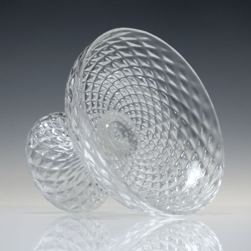 GEORGIAN NIPT DIAMOND WAIES 'WET' SWEETMEAT GLASS C1750 - ADDITIONAL PHOTO 2