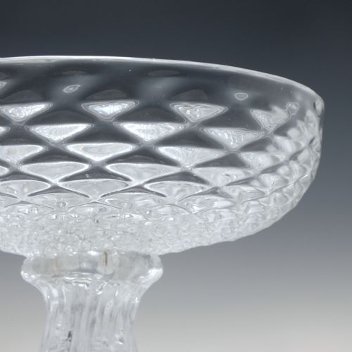 GEORGIAN NIPT DIAMOND WAIES 'WET' SWEETMEAT GLASS C1750 - ADDITIONAL PHOTO 5