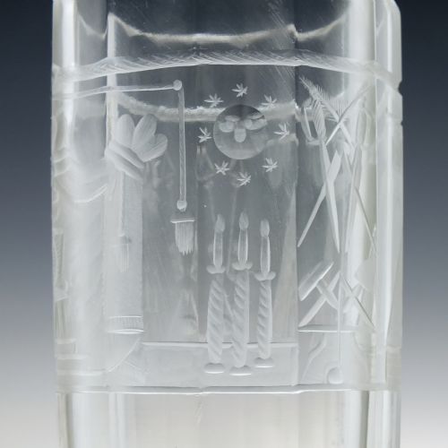19TH CENTURY ANTIQUE MASONIC ENGRAVED GLASS TUMBLER C1860 - ADDITIONAL PHOTO 8