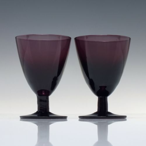 PAIR OR VICTORIAN AMETHYST PORT GLASS C1900 - ADDITIONAL PHOTO 1