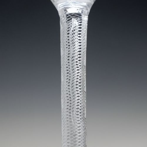 RARE OGEE BOWL GEORGIAN DOUBLE SERIES AIR TWIST WINE GLASS C1750 - ADDITIONAL PHOTO 3