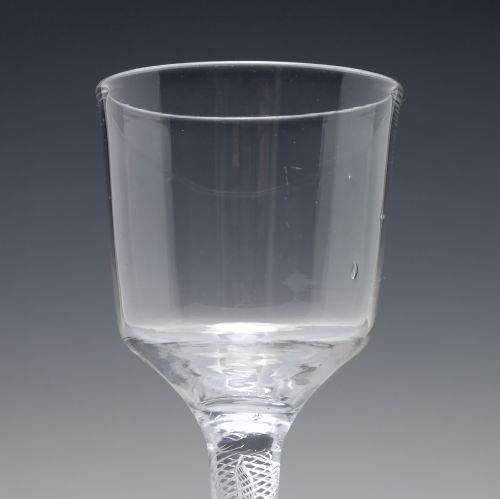 RARE OGEE BOWL GEORGIAN DOUBLE SERIES AIR TWIST WINE GLASS C1750 - ADDITIONAL PHOTO 5