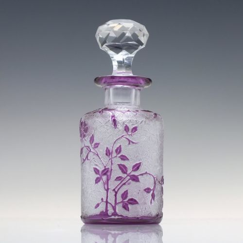 art nouveau baccarat eglantier glass perfume bottle c1910 - CATEGORY: ANTIQUE GLASS - DATED 1910